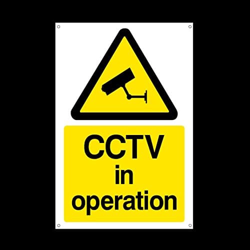 Image of CCTV in Operation Plastic Sign with 4 Pre-Drilled Holes - Security, Camera, Closed Circuit TV, Warning Safety (MISC11)