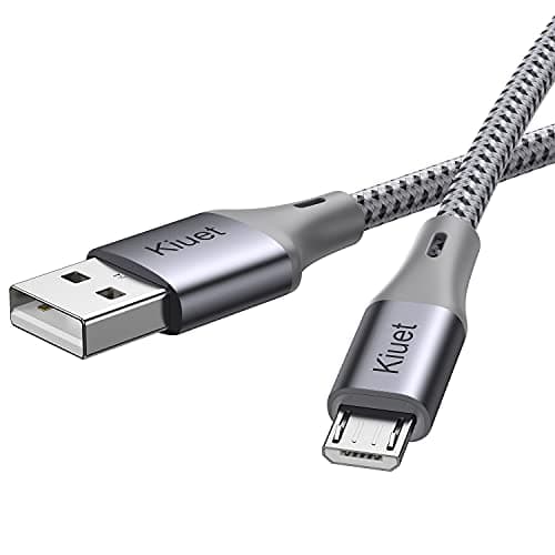 Image of Micro USB Cable 2M, Android Charging Cable, Micro Charging Cable Braided Compatible with PS4 Controller, Samsung Galaxy J7, S7, S6, Kindle Fire, Fire HD Tablet, HTC, LG, Motorola grey