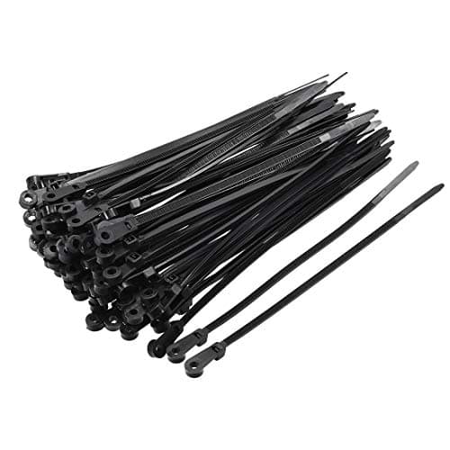 Image of sourcing map Mount Head Cable Zip Ties 6 Inch Screw Hole Nylon Wire Strap Black 50pcs
