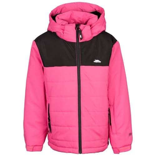 Image of Trespass Kids Waterproof Padded Jacket Halston - Removable Hood, Contrast Trim, Quilted Panels, Zipped Pockets, Ski Pass Pocket, Inner Snowbreak, Hem Drawcord