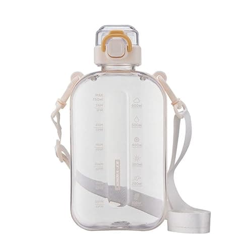 Image of DSYSC Sports Water Bottle 750ml, Leakproof Drinks Bottle, Gym Water Bottle, Waterbottle with Healthy Material for Travel Picnic Camping Hiking (Transparent)