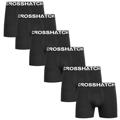 Image of Crosshatch Men's Multicoloured Boxer Shorts (6 Pack) Gift set Underwear Trunks Available in sizes: S,M,L,XL,XXL Black (6 Pack) XXL
