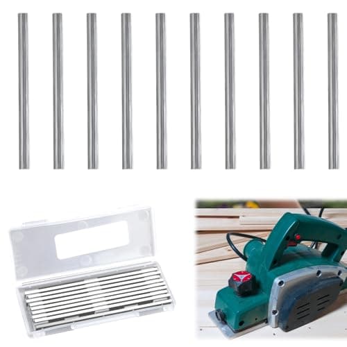 Image of Reversible Electric Planer Blades, 10Pcs 82mm HSS Carbide Planer Knifes with Two Cutting Edges Precision Ground Woodworking Machinery Part Replacements for Makita Black & Decker Bosch DeWalt Trend