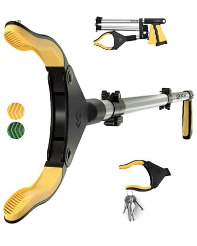 Image of SLAH 32inches Litter Picker Grabber Stick, Helping Hand Grabbers for Disabled, Litter Pickers for Adults Foldable Rotating 360 Degree Reaching Aids (Yellow-32 inches)