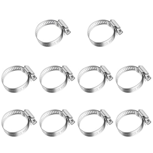Image of 10 Pcs Hose Clips 21-38mm, Leryati Small Hose Pipe Clips Clamps, 304 Stainless Steel Screws Clips Worm Drive Pipe Clip for Workholding Devices Tube Pipe Clamps