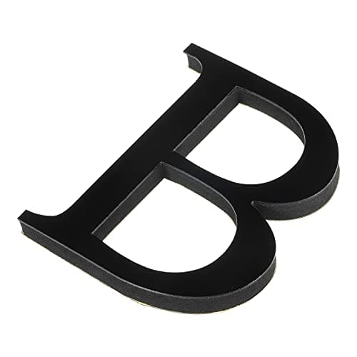 Image of PATIKIL 3D Acrylic Alphabet Mirror Wall Stickers Letter B Self-Adhesive Home Decor Letter Sign Art Sticker Decal for DIY Home Decoration Black