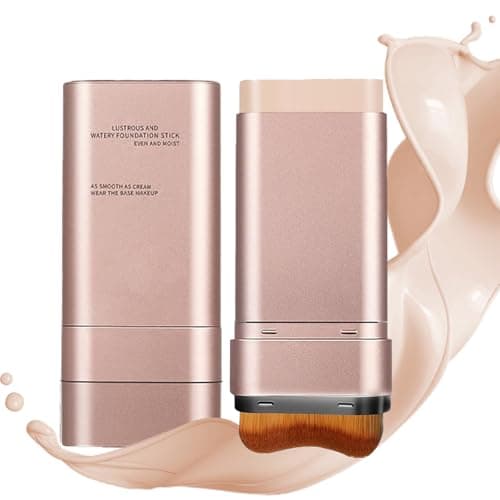 Image of Water Based Hydrating Foundation Stick - Natural Radiant Finish Cream Foundation Lightweight Buildable Coverage & Dual Ended Brush Portable Makeup Stick Long Lasting Wear Blendable Foundation (Ivory)