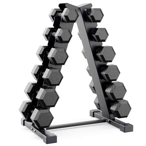Image of JX FITNESS Dumbbell Rack Fitness A-Frame Dumbbell Rack - 6 Tier Weight Rack for Dumbbells - Stand Only