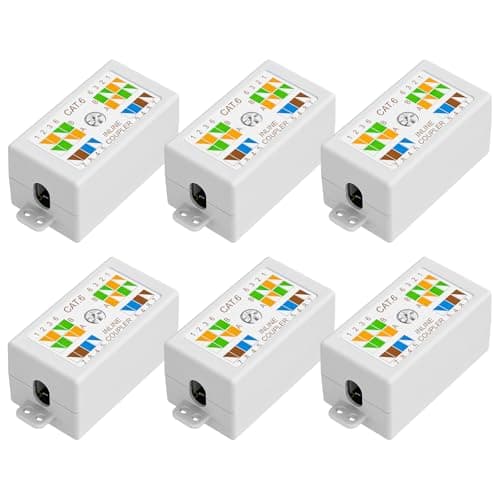 Image of iwillink 6-Pack Ethernet Junction Box, Cat6 Junction Box, Punch Down Type, Compatible with Cat6/Cat5E/Cat5 Network Cables