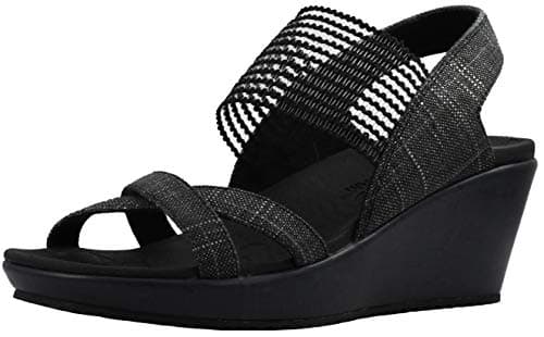 Image of Skechers Women's Beverlee-High Tea Wedge Sandal, Navy, 6.5 UK
