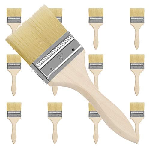 Image of Kurtzy 12 Pack of Paint Brushes - Brush Head 76.2mm (3 inches) & Overall Brush Size 20cm (7.87 inches) - Suitable for Messy Jobs That Involve Chip Painting, Silicon, Gesso, Staining, Varnishes, Glues