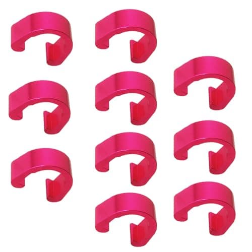 Image of Pirhosigma Pink 10 PCs Bike C-Clips Clamps Metal U-Clips Buckle Brake Cable derailleur Shifter Cable Guides Gear Cable Housing Hose Aluminum Alloy MTB BMX Mountain Bicycles