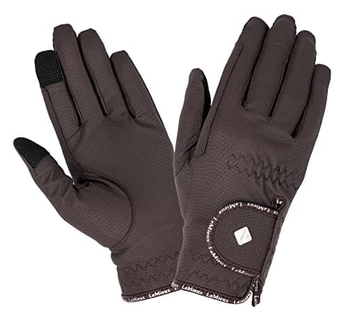 Image of LeMieux Unisex Classic Leather Riding Gloves in Brown - Breathable - Touch Screen Compatible - M