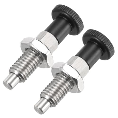 Image of PATIKIL Push Fit Ball Nose Spring Plunger, 2 Pcs M10x1.5 Spring Return Knob Plunger 304 Stainless Steel Retractable Coarse Thread Index Plunger for Industrial Equipment