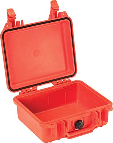 Image of PELI Protector 1200 Shockproof Case, IP67 Watertight and Dustproof, 12L Capacity, Made in US, No Foam, Orange