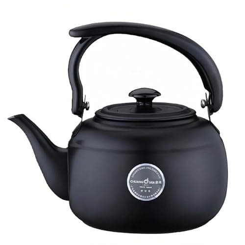 Image of Hemoravoma Stainless Steel Tea Kettle, Stovetop Whistling 1.5L Kettle for Gas, Electric & Induction Hobs with Cool-Touch Knob & Ergonomic Handle Classic British Tea Maker (Black, 1L)