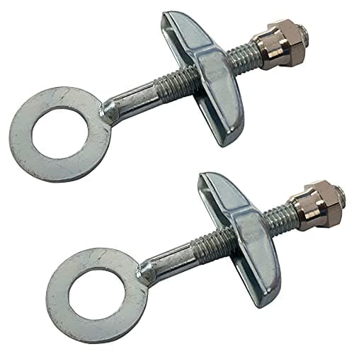 Image of cyclingcolors 2x Bicycle Chain Tensioner M6 x 60 mm Steel with Nuts Diameter Axles 10-11 mm BMX Fixie
