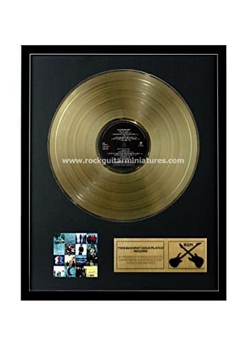 Image of Rock Guitar Miniatures RGM1139 U2 - Achtung Baby Gold Disc 24K Plated LP 12