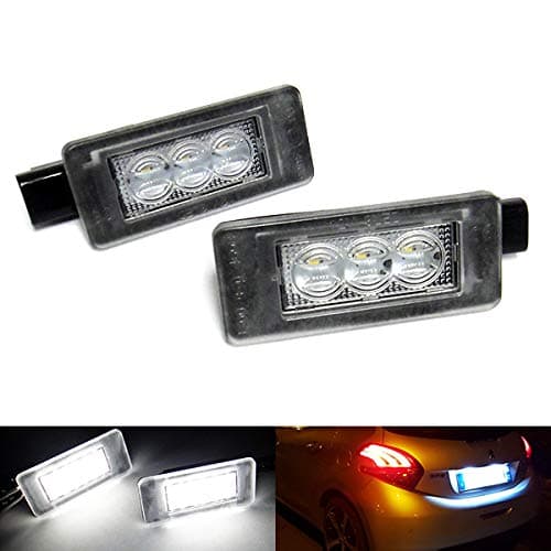 Image of RZG 2x LED Licence Number Plate Light White Canbus For C3 III C4 II Picasso II C5 III DS4 208 2008 308 3008 5008