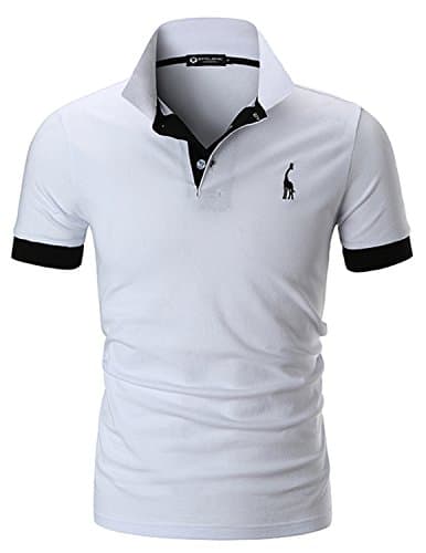 Image of STTLZMC Mens Casual Short Sleeve Polos Tennis Golf Classic Polo Shirts,White,S