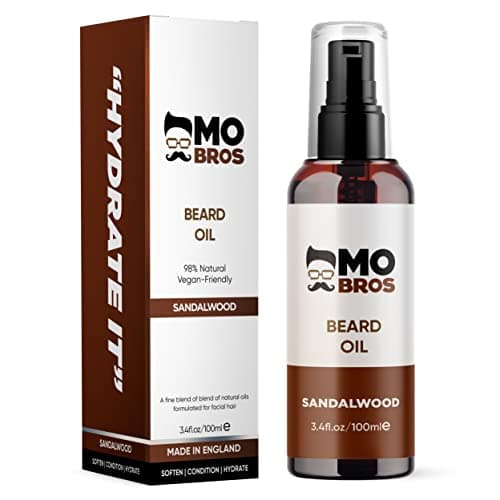 Image of Beard Oil | Sandalwood | Large 100ml | Softens, Hydrate & Conditions Facial Hair | Promotes Growth, Reduces Dryness & Itching | Natural Premium Ingredients Argan, Jojoba, Sweet Almond & Grapeseed Oil