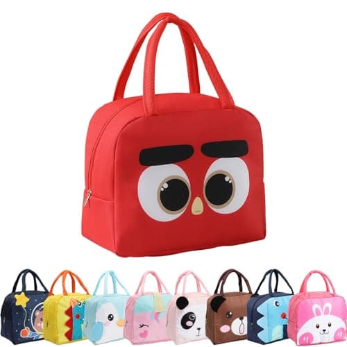 Image of Runmeihe Kids Lunch Bag for Girls Boys Students, Reusable Cartoon Insulated Lunchbag,Small Foldable Waterproof Lunch Bags for Travel Picnic School