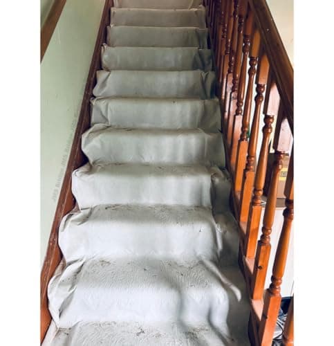 Image of Staircase Dust Sheets for Decorating, 24ft x 3ft, Stairway Runner Cotton Dust Sheet for Painting, Home Decor, Fabric Cover Sheets for Floors, Corridors, Furniture, Dirt and Protector Roll (1 x CT243)