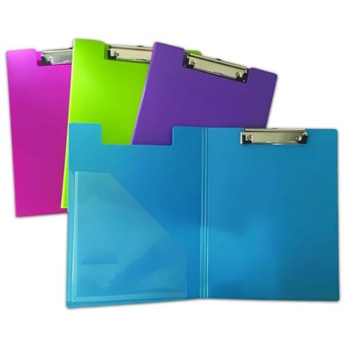 Image of Seco Foldover Clipboard - Pack of 4 Assorted Colours