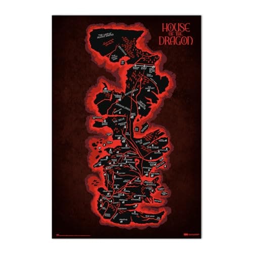 Image of Grupo Erik Poster Game of Thrones House of the Dragon Map of Westeros - 36 x 24 inches / 91.5 x 61 cm - Shipped Rolled Up - Cool Posters, Art Poster, Wall Posters & Prints