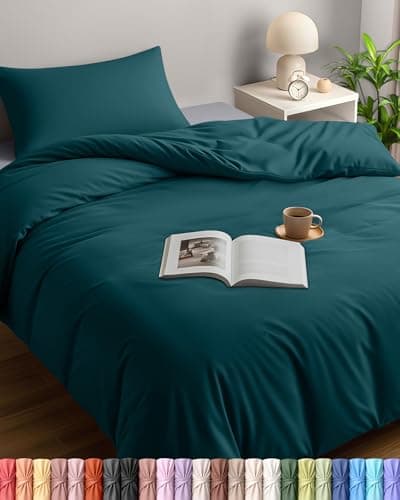 Image of Utopia Bedding Single Duvet Cover Sets - Soft Microfibre Polyester Duvet Cover with Pillow case - Bedding Quilt Cover Set (Teal)