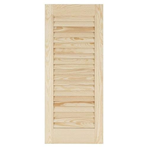 Image of Louvre Door – Pine Wood – Vented Open – Ready to Paint Internal Louvre Cupboard Doors – Slatted Wardrobe Doors – Various Sizes (720mm (28.4") Height, 294mm (11.6") Width)