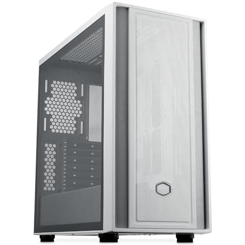 Image of Cooler Master MasterBox 600 White Lite Mid-Tower E-ATX Airflow Case - Back Connect MB & 420mm Radiator Ready, Supports up to 7 Case Fans, Tempered Glass Side, USB 3.2 Gen 1 Type-C