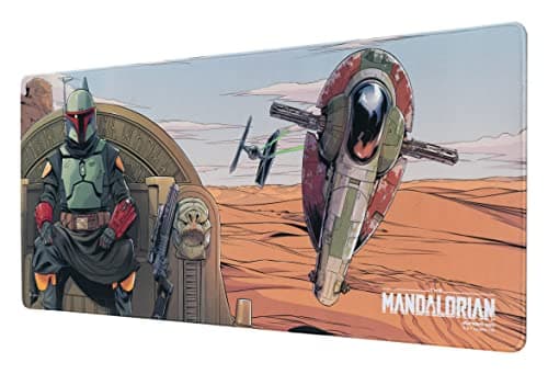 Image of Grupo Erik XXL Mouse Pad - Boba Fett Star Wars Gifts | Gaming Desk Mat 31.5 x 13.8 inches, Non-Slip Rubber Keyboard & Mouse Mat Large | The Mandalorian Gifts
