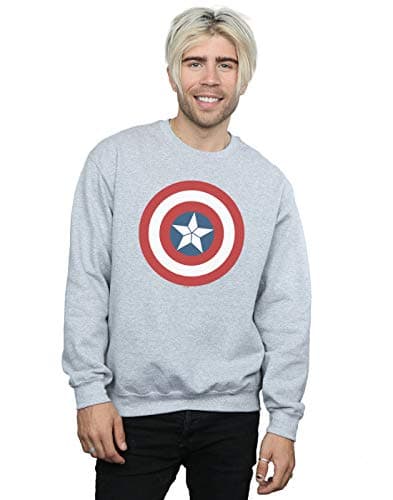 Image of Marvel Men's Captain America Civil War Shield Sweatshirt Sport Grey Medium