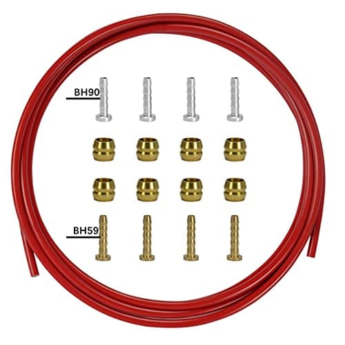 Image of CYSKY Hydraulic Brake Hose Kit Bike Disc Brake Oil Tube 2500mm Bike Hydraulic Disc Brake Hoses Kit Brakes for SRAM/Shimano BH59 BH90 Mountain Bike Road Bicycle Red（10000psi）