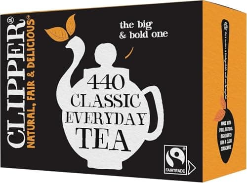 Image of "Clipper Classic Everyday One Cup Tea | Black Tea | Natural, Unbleached, Plant-Based Biodegradable & Non GM Teabags | Eco Conscious, All Natural & Fair Trade 440 Teabags"