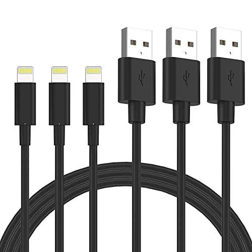 Image of Quntis iPhone Charger Lightning Cable - MFi Certified 3Pack 2M Lightning to USB A Cable for iPhone 14 13 12 11 Pro Mini Plus XS Max XR X 8 7 6 5 Se iPad Carplay and More, iPhone Cord Black