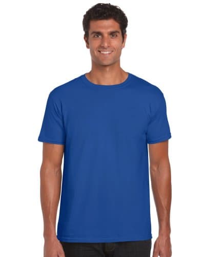 Image of Gildan Men's Adult Softstyle Crew Neck 64000 Regular Fit Short Sleeve T-Shirt, Blue (Royal), X-Large