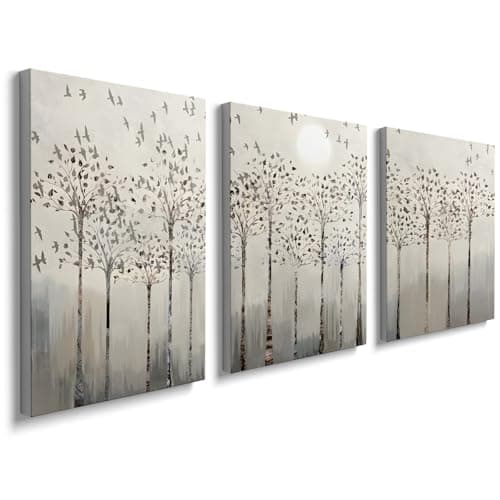 Image of prinfantasy Tree of Life Wooden Framed Canvas - Wall Art Beige Abstract Landscape Painting on Canvas Prints Morden Wall Artwork Pictures for Living Room Bedroom Home Office Decoration 30x40cm 1006