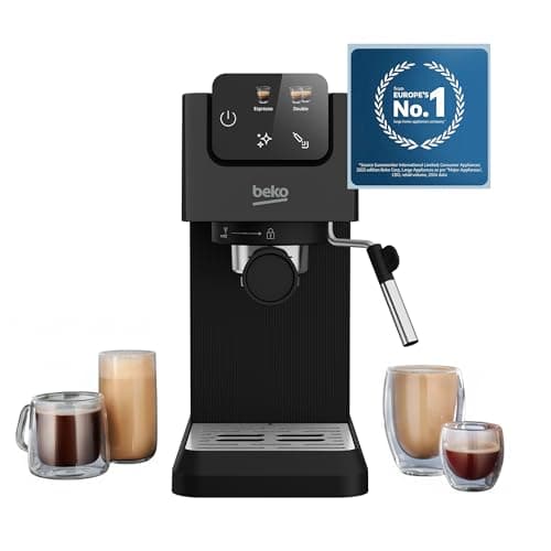 Image of Beko CaffeExpertoTM CEP5302B Manual Espresso machine | Colour Touch Display | Integrated Milk Frother | Dual Nozzle | 15 Bar pressure | Black | Easy cleaning