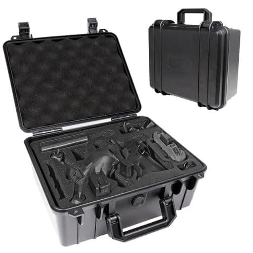 Image of Shockproof Tool Case Waterproof Hard Case with DIY Customizable Foam Insert Portable Protective Case for Camera Drones Equipments Tools Test Instruments (28 x 24 x 13cm, Black)