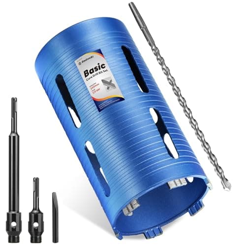 Image of DaduoRi 127mm x 240mm Long Core Drill Bit Set with 240mm,110mm SDS Plus Adaptor & Centre Pilot Bit,Diamond Core Drill Set for Brick Block Masonry Stone,1/2 BSP Thread(For hole 125 mm)