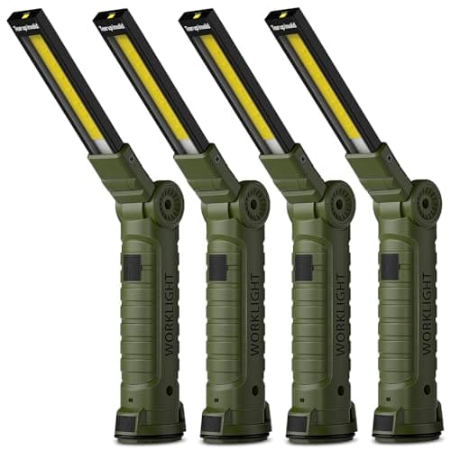 Image of Coquimbo Torch Rechargeable Gifts for Men, Rechargeable Work Light Inspection Lamp Camping Grill Light with Magnetic Base 360° Rotate for Home, Workshop, Emergency Use (4 Pack, Green)