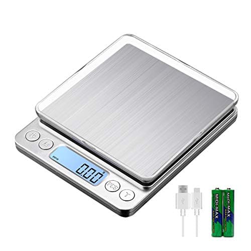 Image of KUBEI Upgraded Large Range Small Kitchen Scale 1kg/0.01g, USB Charging Mini Food Electronic Scale, High Accuracy Cooking Scale, for Jewellery Gold Coffee Herb Coin Pocket Scale with LCD Display