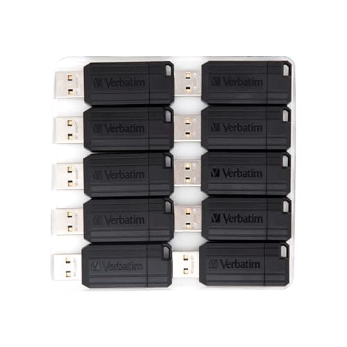 Image of Verbatim Pinstripe USB Drive 16GB Black [Pack of 10]