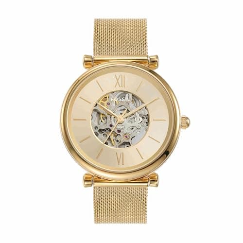 Image of Fossil Carlie Watch for Women, Automatic movement with Stainless steel Mesh Strap