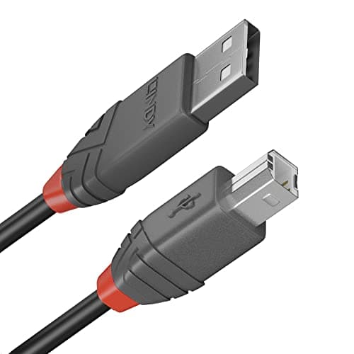 Image of Lindy 0.2m USB 2.0 Printer Cable, USB-A to USB-B Cable ,Scanner and Printer cable for HP, Canon, Dell, Epson, Brother, Electric Piano, Anthra line