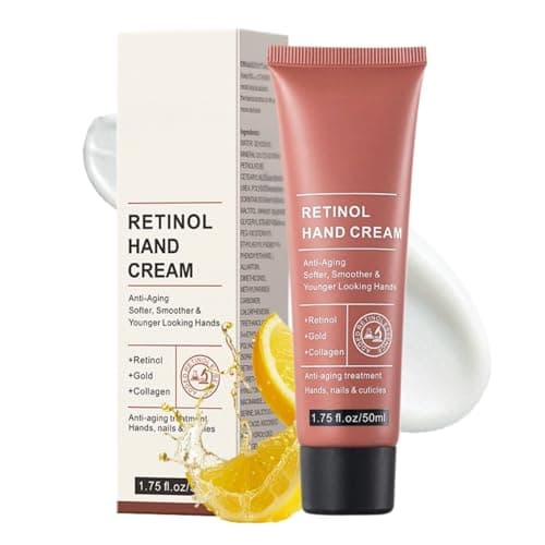 Image of Retinol Hand Cream - Anti Aging Hand Cream for Women, Hand Moisturiser for Cracks with Vitamin C & Vaseline, Non Greasy Gift Set for Dry Hands, Silky Smooth Anti-Wrinkle Care, 2 Pcs