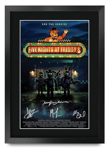 Image of HWC Trading Five Nights at Freddy's Gifts Printed Poster Signed Autograph Picture for Movie Memorabilia Fans - A3 Framed