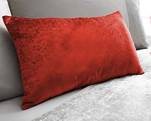 Image of Marble Crushed Velvet 30cm x 50cm Boudoir Double Sided Cushion - Ruby